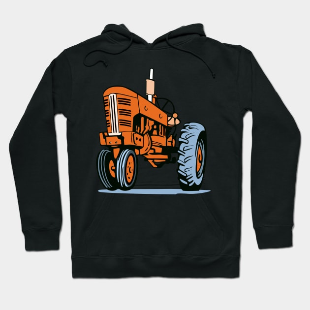 Vintage Farm Tractor Retro Hoodie by retrovectors